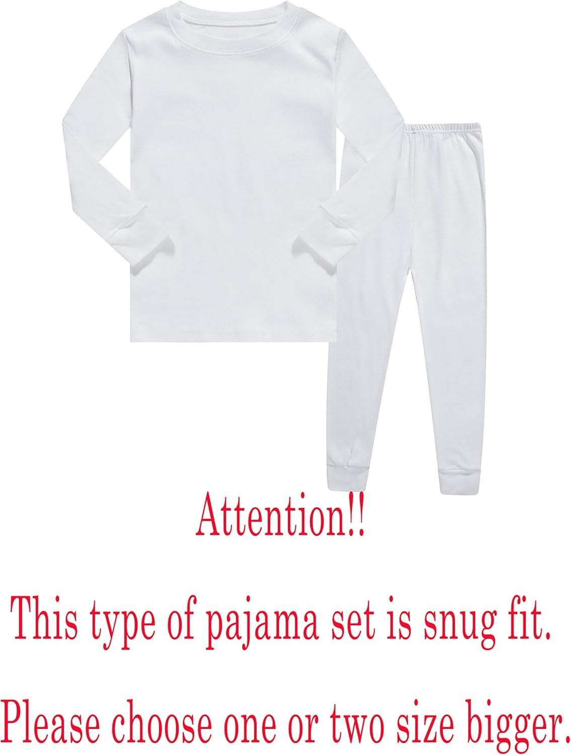 imageFamily Feeling Kids amp Toddler Boys Pajamas 2 Piece Pjs Set 100 Cotton SleepwearWhiteF1
