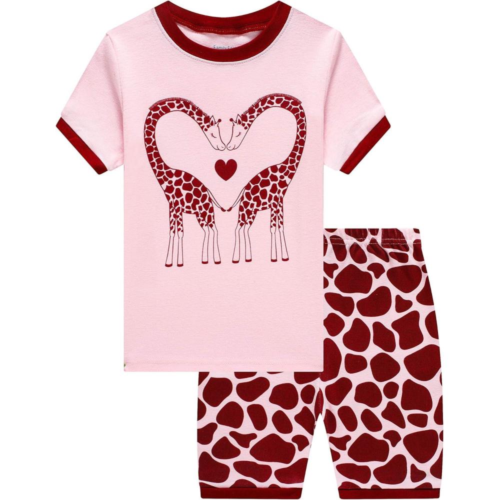 imageFamily Feeling Boys Girls Pajamas Toddler Pjs 100 Cotton Kids SleepwearsGiraffeF1