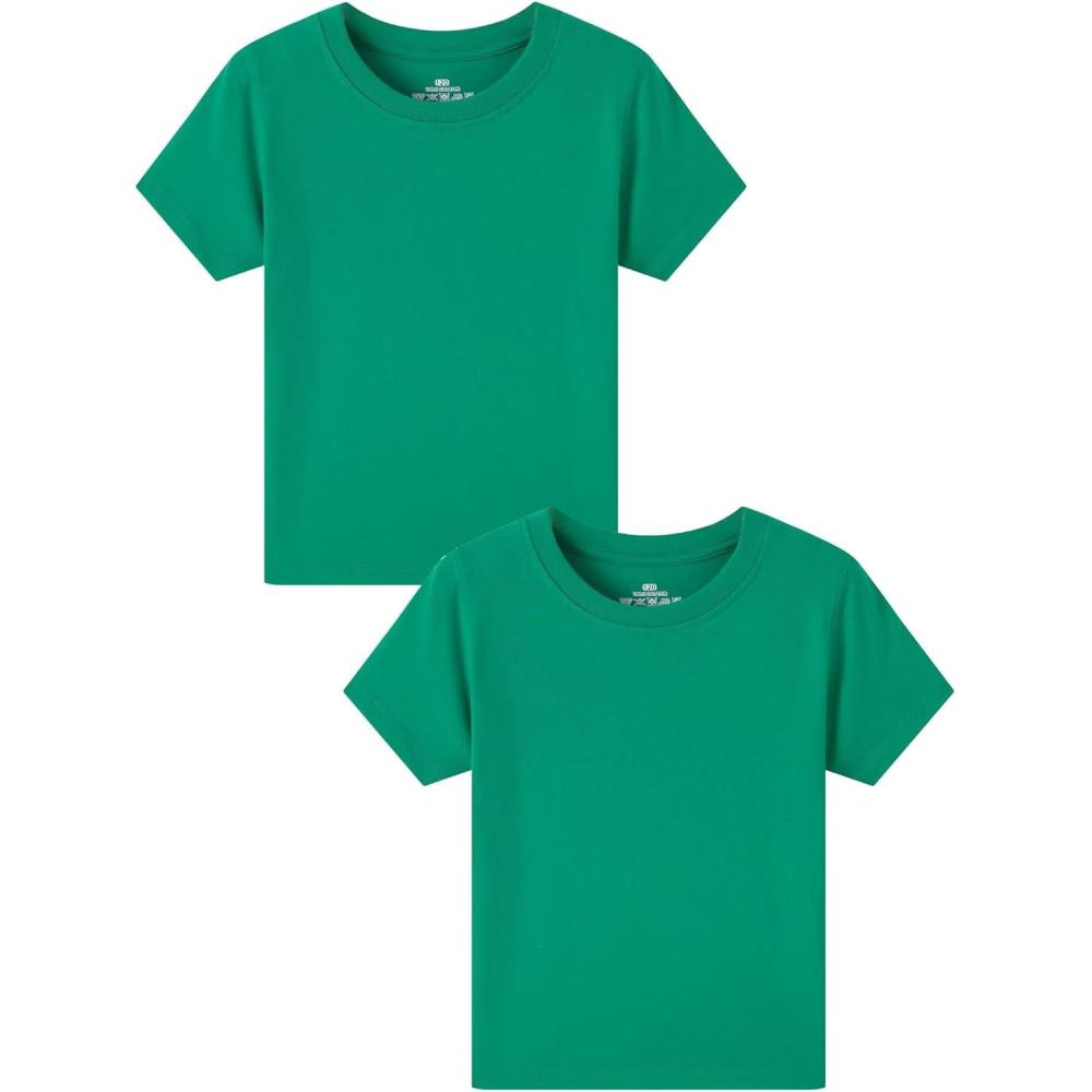 imageFamily Feeling Boys Short Sleeve Crewneck Kids TShirts Top Girls TeeGreen