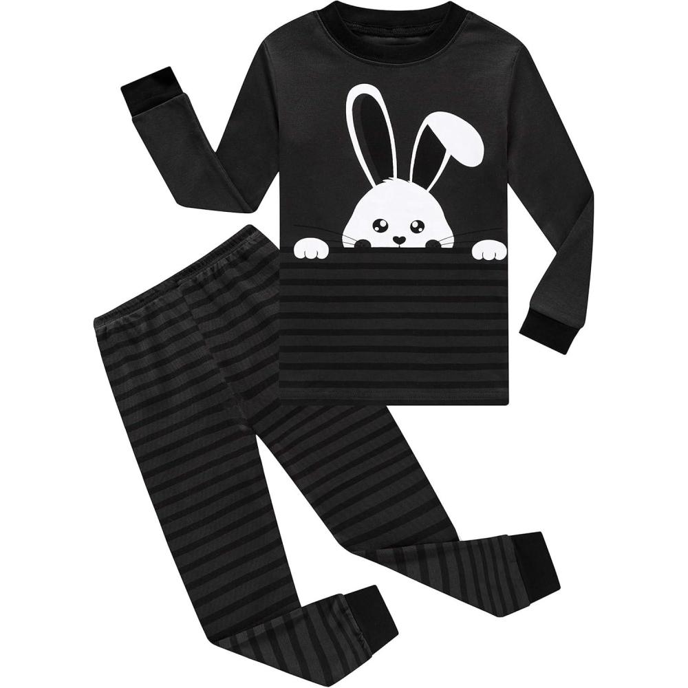 imageFamily Feeling Kids amp Toddler Boys Pajamas 2 Piece Pjs Set 100 Cotton SleepwearBunnyF1