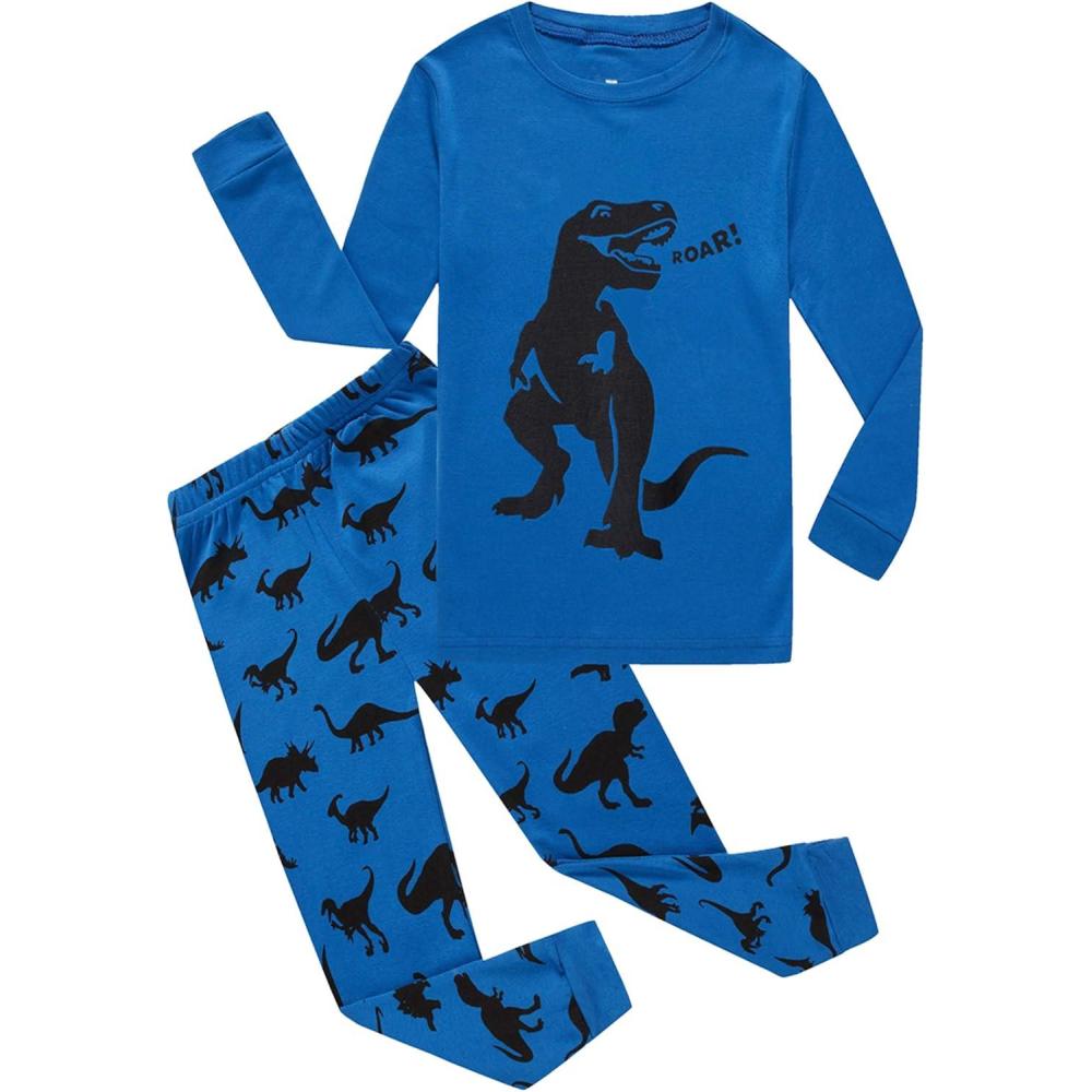 imageFamily Feeling Kids amp Toddler Boys Pajamas 2 Piece Pjs Set 100 Cotton SleepwearDinosaurDinosaur