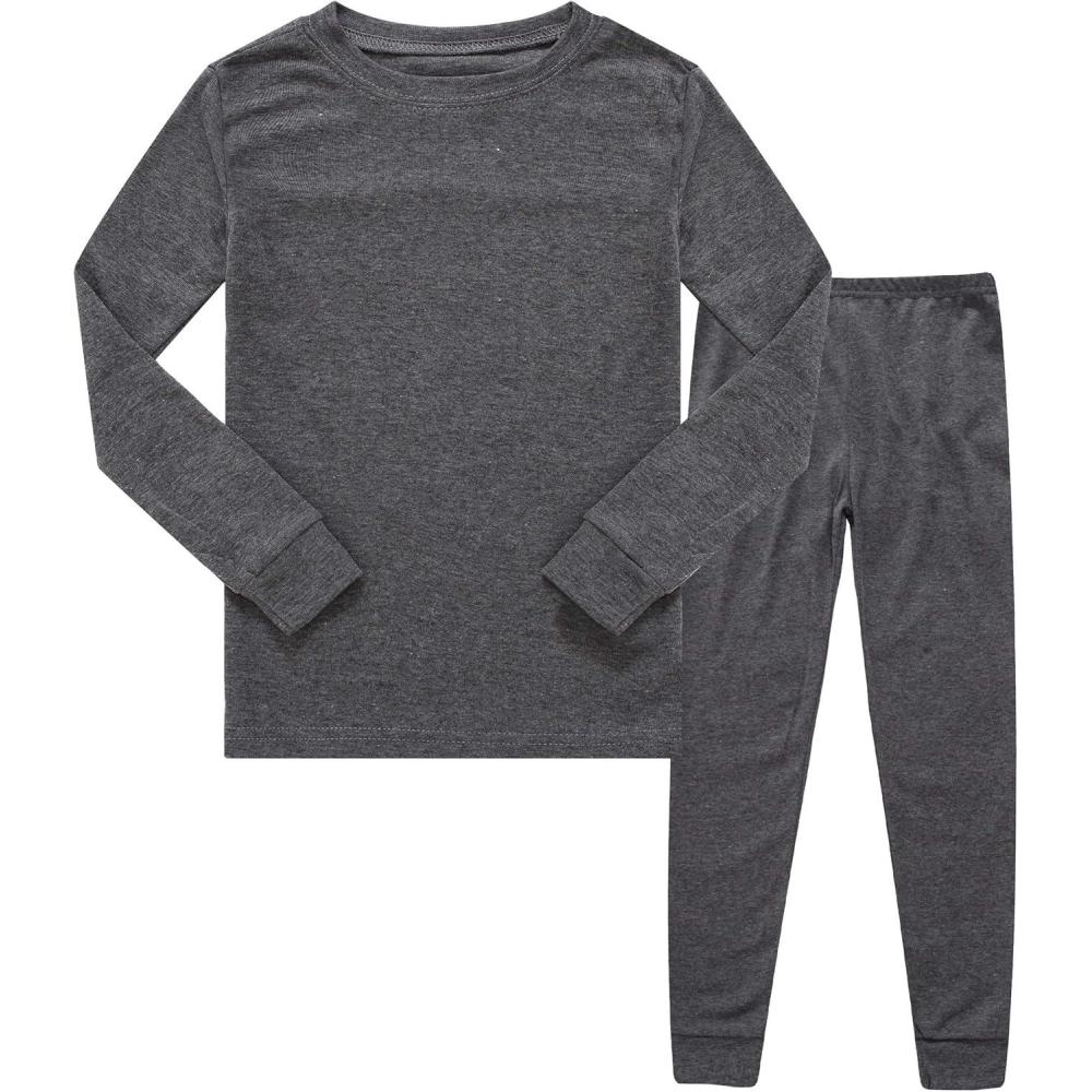 imageFamily Feeling Kids amp Toddler Boys Pajamas 2 Piece Pjs Set 100 Cotton SleepwearGreyF1