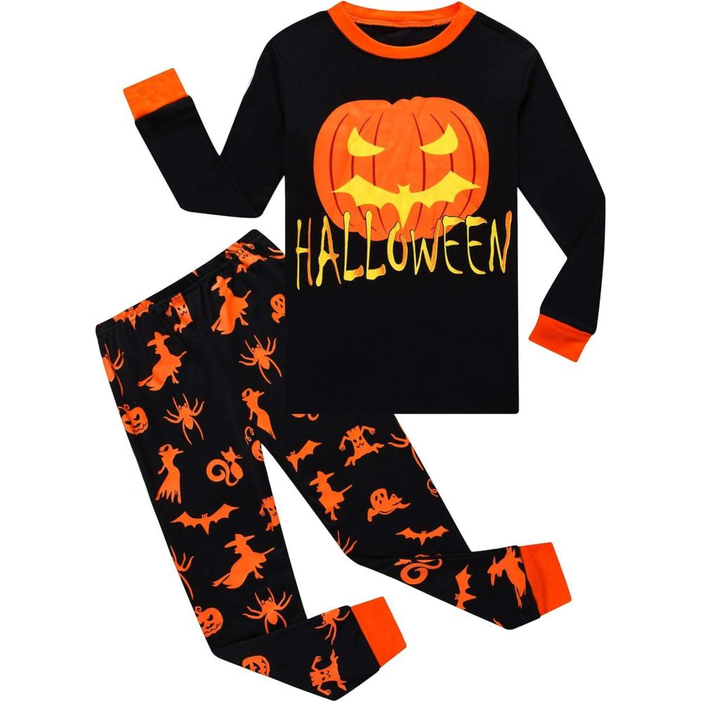 imageFamily Feeling Kids amp Toddler Boys Pajamas 2 Piece Pjs Set 100 Cotton SleepwearPumpkinF2