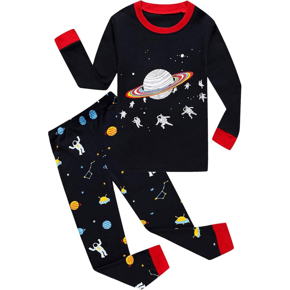 imageFamily Feeling Kids amp Toddler Boys Pajamas 2 Piece Pjs Set 100 Cotton SleepwearSpaceF41
