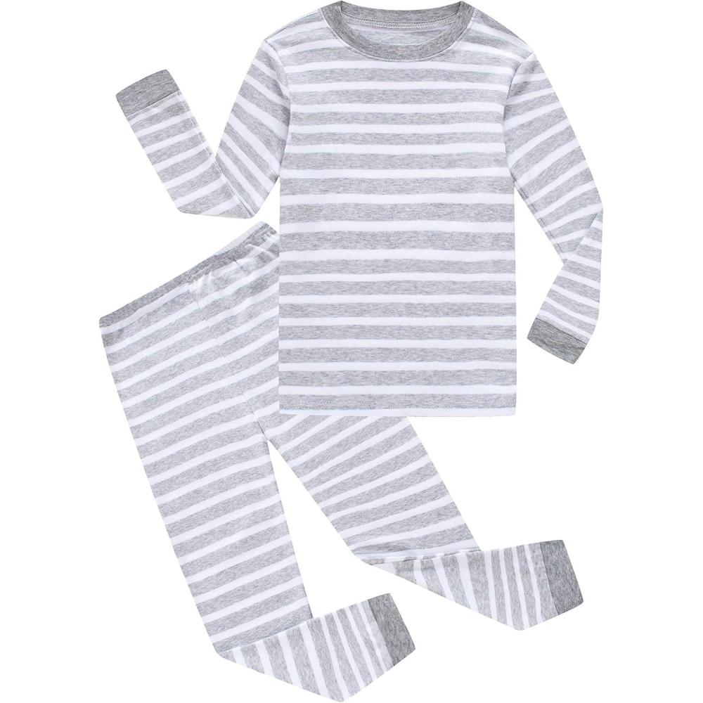 imageFamily Feeling Kids amp Toddler Boys Pajamas 2 Piece Pjs Set 100 Cotton SleepwearStripedF11
