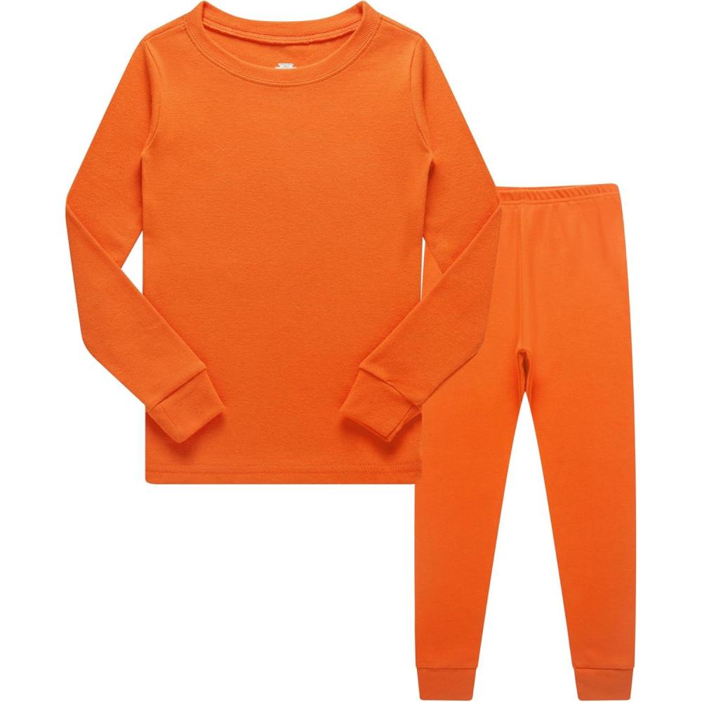imageFamily Feeling Little Big Boy Pajamas Sets 100 Cotton Pjs Kids JammiesOrangeA1