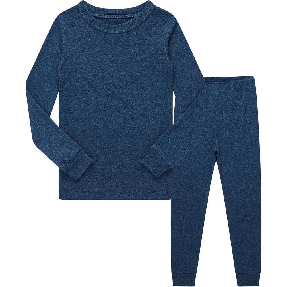 imageFamily Feeling Little Big Boy Pajamas Sets 100 Cotton Pjs Kids JammiesSolidblue2022