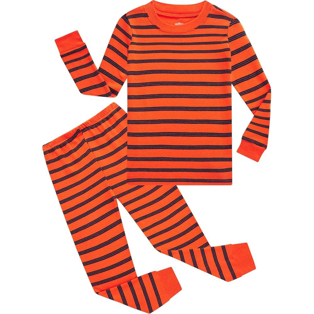 imageFamily Feeling Little Big Boy Pajamas Sets 100 Cotton Pjs Kids JammiesStripedYellow