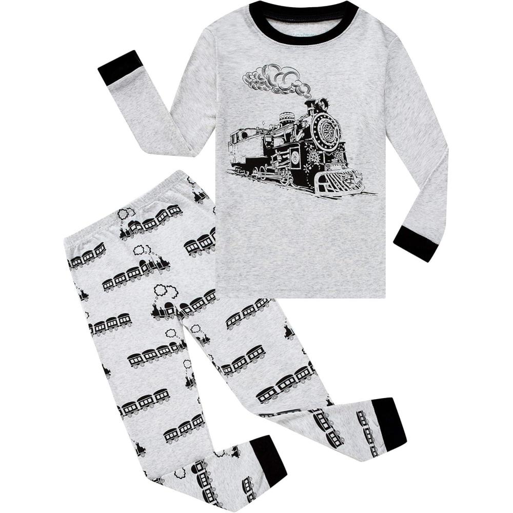 imageFamily Feeling Little Big Boy Pajamas Sets 100 Cotton Pjs Kids JammiesTrainF4