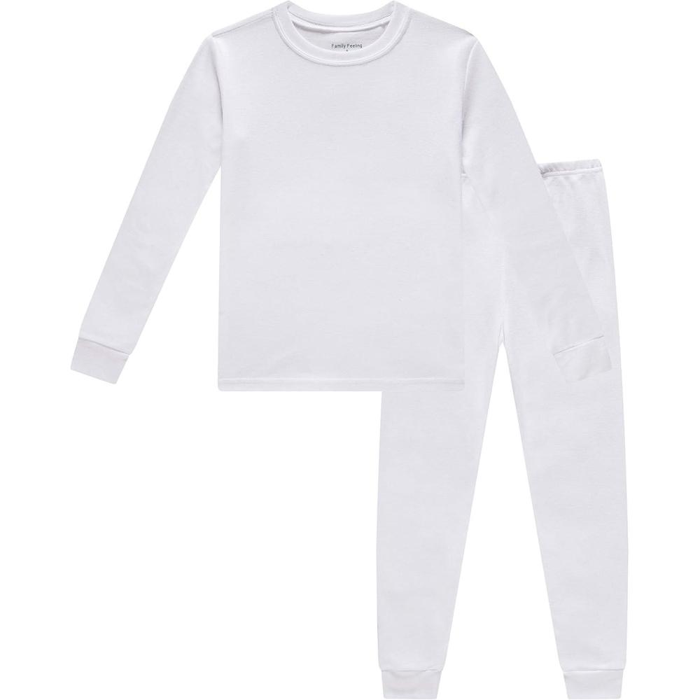 imageFamily Feeling Little Big Boy Pajamas Sets 100 Cotton Pjs Kids JammiesWhiteA1