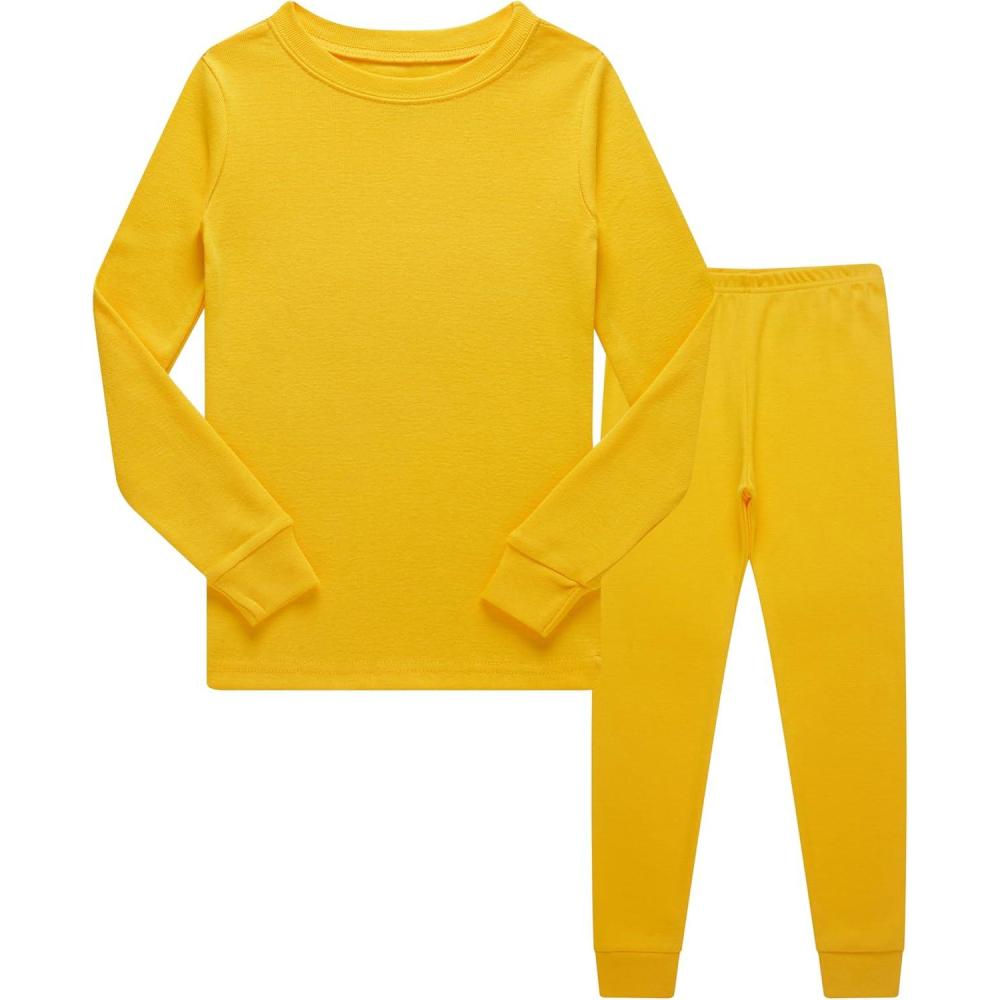 imageFamily Feeling Little Big Boy Pajamas Sets 100 Cotton Pjs Kids JammiesYellowA1
