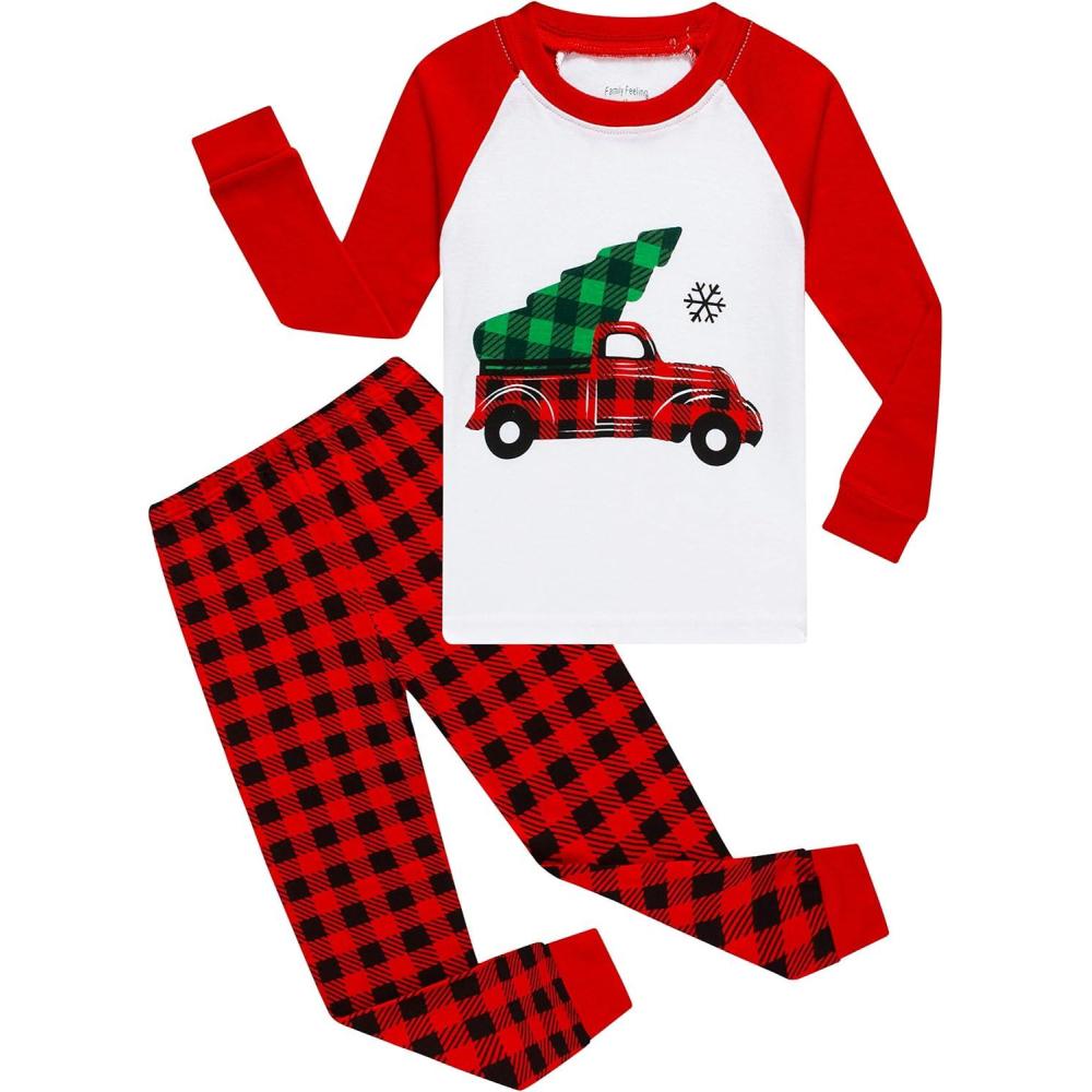 imageFamily Feeling Little Boys Pajamas Sets 100 Cotton Long sleeve PjsChristmas6001