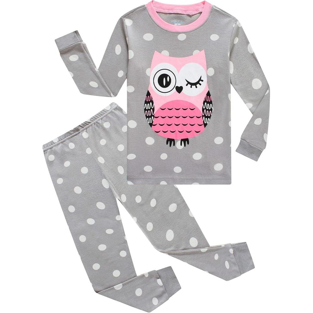 imageFamily Feeling Little Boys Pajamas Sets 100 Cotton Long sleeve PjsOwlGreyA1