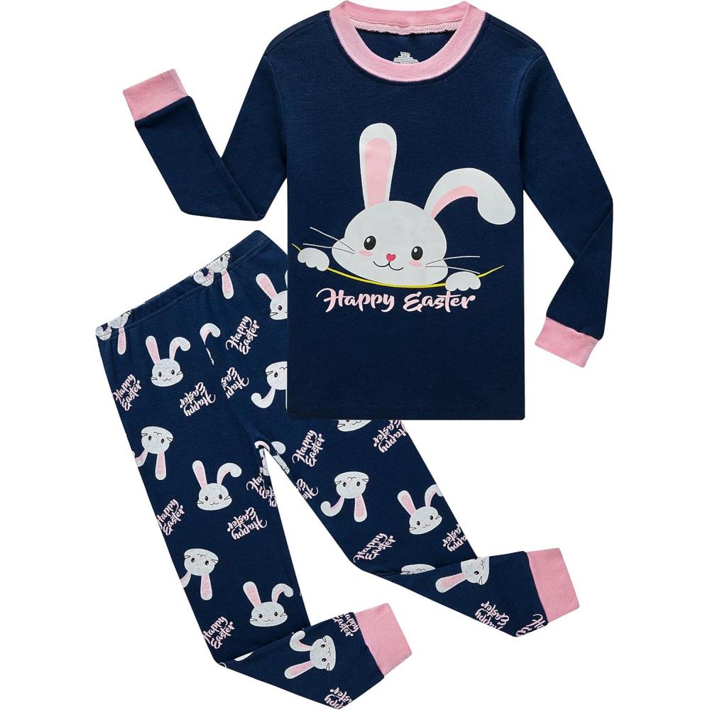 imageFamily Feeling Little Boys Pajamas Sets 100 Cotton Long sleeve PjsRabbitpink6159