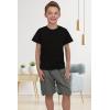 Family Feeling Boys Short Sleeve Crewneck Kids T-Shirts Top Girls Tee(Black)