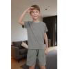 Family Feeling Boys Short Sleeve Crewneck Kids T-Shirts Top Girls Tee(Grey)