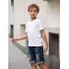 Family Feeling Boys Short Sleeve Crewneck Kids T-Shirts Top Girls Tee(White)