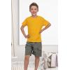 Family Feeling Boys Short Sleeve Crewneck Kids T-Shirts Top Girls Tee(Yellow)