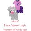 Family Feeling Giraffe Little Girls’ Short Pajamas 100% Cotton Clothes(4-piece-danceowl)
