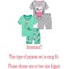 Family Feeling Giraffe Little Girls’ Short Pajamas 100% Cotton Clothes(4-piece-owlmermaid2-7)