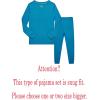 Family Feeling Little Big Boy Pajamas Sets 100% Cotton Pjs Kids Jammies(Solid-bright-blue-2022)