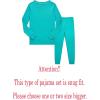 Family Feeling Little Big Boy Pajamas Sets 100% Cotton Pjs Kids Jammies(Solid-peacock-blue-2022)