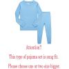 Family Feeling Little Big Boy Pajamas Sets 100% Cotton Pjs Kids Jammies(Solid-sky-blue-2022)