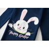 Family Feeling Little Boys Pajamas Sets 100% Cotton Long sleeve Pjs(Rabbit-pink-6159)