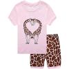 Family Feeling Boys Girls Pajamas Toddler Pjs 100% Cotton Kids Sleepwears(Giraffe/F3)