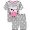 Family Feeling Boys Girls Pajamas Toddler Pjs 100% Cotton Kids Sleepwears(Owl/22f1)