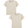 Family Feeling Boys Short Sleeve Crewneck Kids T-Shirts Top Girls Tee(Beige)