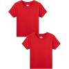 Family Feeling Boys Short Sleeve Crewneck Kids T-Shirts Top Girls Tee(Red)