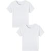 Family Feeling Boys Short Sleeve Crewneck Kids T-Shirts Top Girls Tee(White)