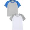Family Feeling Boys Short Sleeve Crewneck Kids T-Shirts Top Girls Tee(White/Grey)