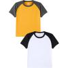 Family Feeling Boys Short Sleeve Crewneck Kids T-Shirts Top Girls Tee(White/Yellow)