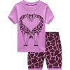Family Feeling Giraffe Little Girls’ Short Pajamas 100% Cotton Clothes(Giraffe/892)