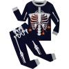 Family Feeling Kids & Toddler Boys Pajamas 2 Piece Pjs Set 100% Cotton Sleepwear(Blue/Skeleton/Glow-in-the-dark/F1)