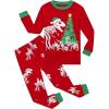 Family Feeling Kids & Toddler Boys Pajamas 2 Piece Pjs Set 100% Cotton Sleepwear(Christmas/Dinosaur/Red)