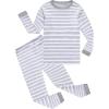 Family Feeling Kids & Toddler Boys Pajamas 2 Piece Pjs Set 100% Cotton Sleepwear(Striped/F11)
