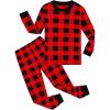Family Feeling Kids & Toddler Girls Boys Pajamas 2 Piece Pjs Set 100% Cotton Sleepwear(Christmas/Plaid/6021)