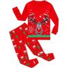 Family Feeling Kids & Toddler Girls Boys Pajamas 2 Piece Pjs Set 100% Cotton Sleepwear(Christmas/Red/Reindeer/A4)