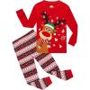 Family Feeling Kids & Toddler Girls Boys Pajamas 2 Piece Pjs Set 100% Cotton Sleepwear(Christmas/Red/Reindeer/A6)
