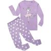Family Feeling Kids & Toddler Girls Boys Pajamas 2 Piece Pjs Set 100% Cotton Sleepwear(Girls/Purple1)