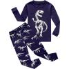 Family Feeling Little Big Boy Pajamas Sets 100% Cotton Pjs Kids Jammies(Glow-in-the-dark/Dinosaur)