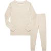 Family Feeling Little Big Boy Pajamas Sets 100% Cotton Pjs Kids Jammies(Solid-apricot-2022)