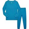 Family Feeling Little Big Boy Pajamas Sets 100% Cotton Pjs Kids Jammies(Solid-bright-blue-2022)