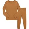 Family Feeling Little Big Boy Pajamas Sets 100% Cotton Pjs Kids Jammies(Solid-muddy-yellow-2022)