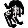 Family Feeling Little Boys Pajamas Sets 100% Cotton Long sleeve Pjs(Black/Skeleton/Golw-in-the-dark)