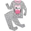 Family Feeling Little Boys Pajamas Sets 100% Cotton Long sleeve Pjs(Owl/Grey/A1)