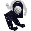 Family Feeling Little Boys Pajamas Sets 100% Cotton Long sleeve Pjs(Space/Glow in the Dark/A1)